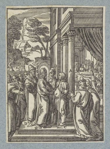 Christ heals a man with dropsy on the Sabbath