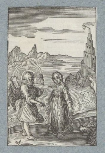 Child melting under the hot breath of an angel
