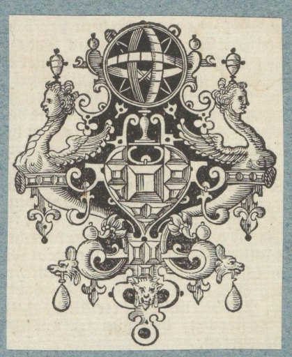 Ornament with gemstones and a celestial globe