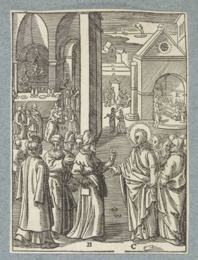 Christ in conversation with the Pharisees and scribes