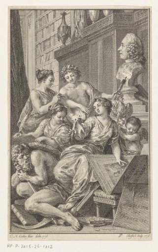Allegorical representation with the bust of Pierre-Jean Mariette