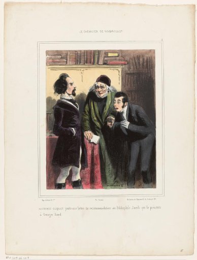 Alcibiade Cliquet and Bibliophile Jacob with a letter of introduction for Georges Sand