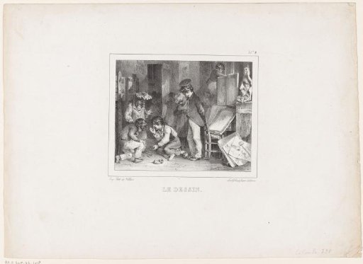 Children playing in a drawing school