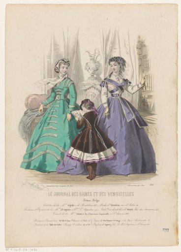 Reading girl and two women in a library