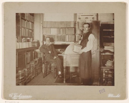 Interior of the bookstore of Antonius Johannes van Huffel in Utrecht