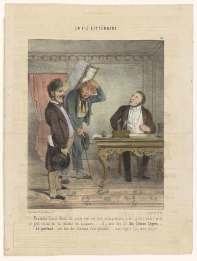 Alexandre Dumas behind his writing desk