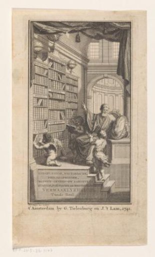 Education with three putti for a bookcase