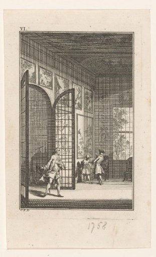Man Entering a Room with Paintings