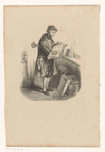 Bookseller with an open book