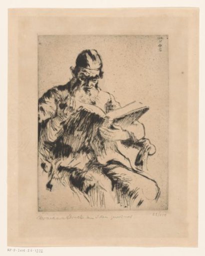 Reading Jewish man