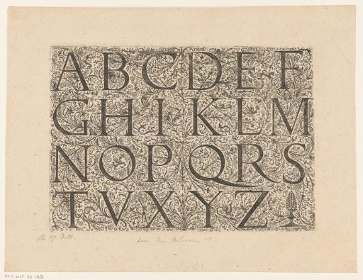 Alphabet against a decorated background