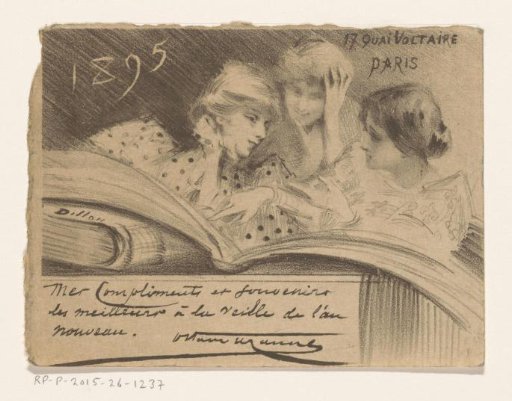 New Year's greeting from Octave Uzanne for the year 1895