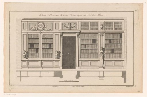 Door and two bookcases