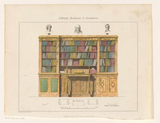 Bookcase with a secretaire