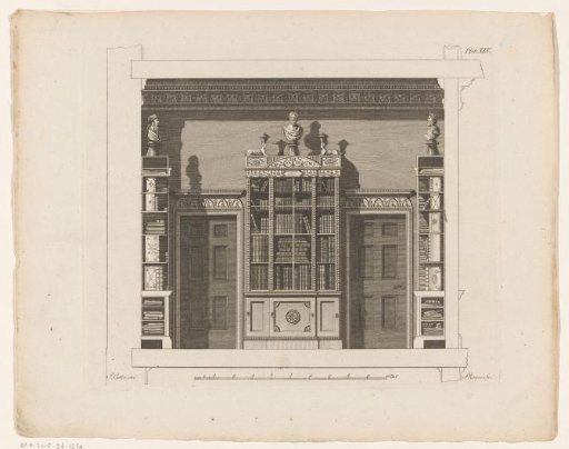 Bookcases in a library