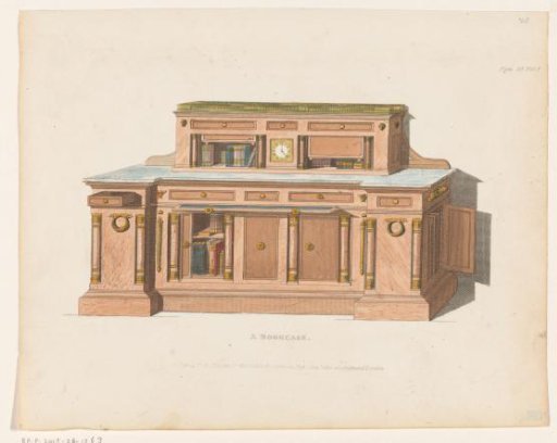 Bookcase with an integrated clock