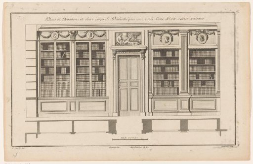 Door and two bookcases
