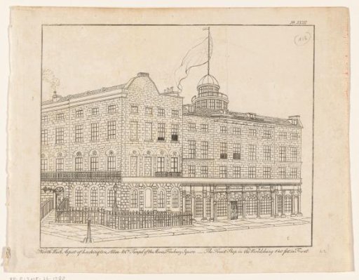 Exterior of the bookshop Lackington, Allen & Co. in London