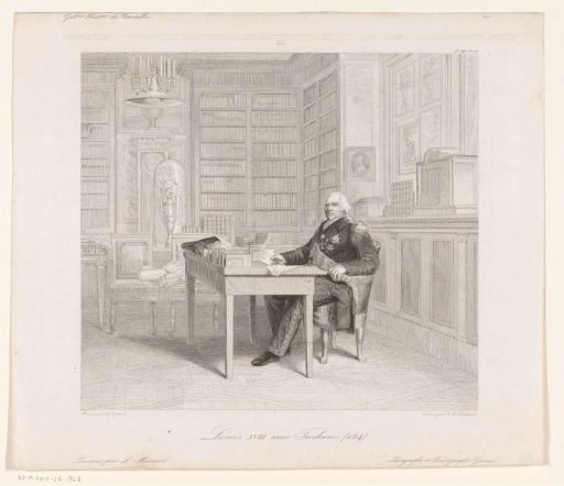 Louis XVIII of France in his study at the Palais des Tuileries