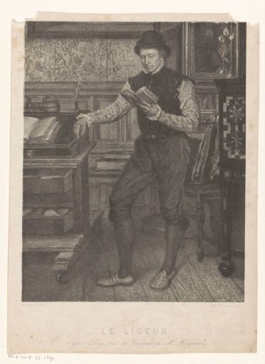Standing Young Man Reading a Book
