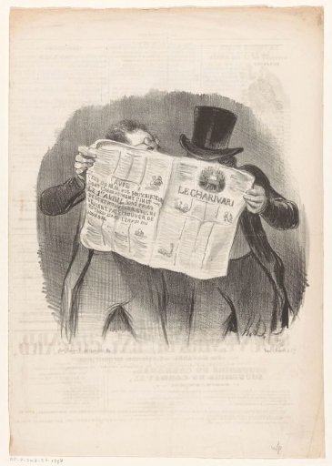 Two men reading 'Le Charivari'
