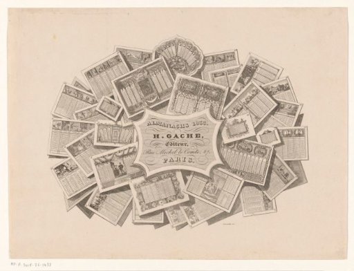 Calendars for 1835, published by Henri Gache in Paris
