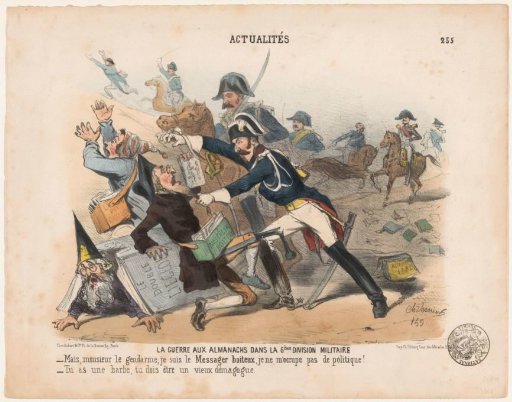 Police Officers Dispersing Almanac Sellers