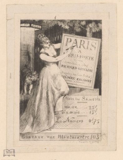 Woman advertising the magazine 'Paris à l'eau-forte'
