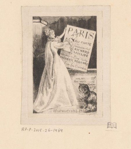 Woman advertising the magazine 'Paris à l'eau-forte'
