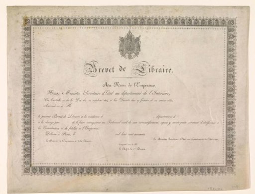 Patent for a Bookseller