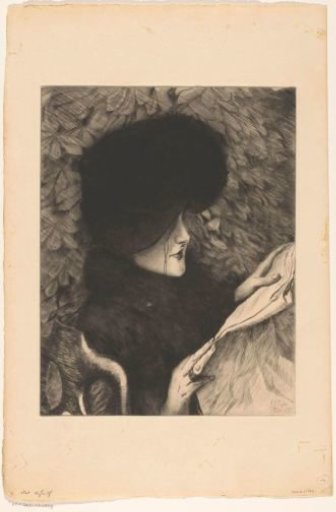 Woman reading a newspaper
