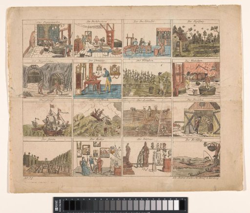 Sixteen different scenes, including trades