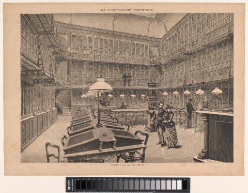 Interior of the library of the Ateneo de Madrid