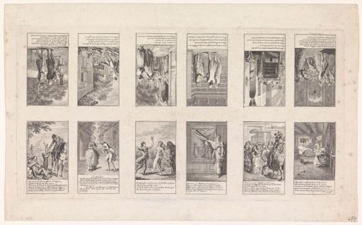 Twelve moralistic and satirical scenes