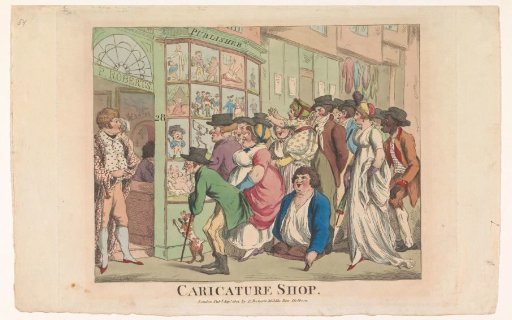 Crowd in front of the window display of Piercy Roberts in London