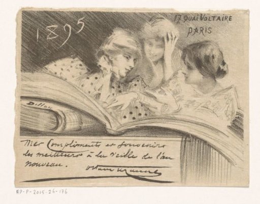 New Year's greeting from Octave Uzanne for the year 1895