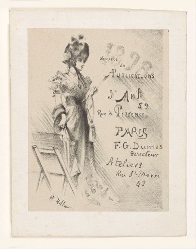 Woman viewing a print, with a print stand beside her