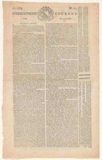 Issue of the Utrechtsche Courant, 19 December 1783