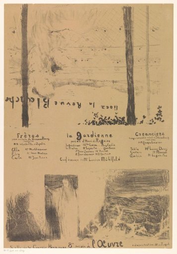 Theater program and advertisement for the magazine La Revue Blanche