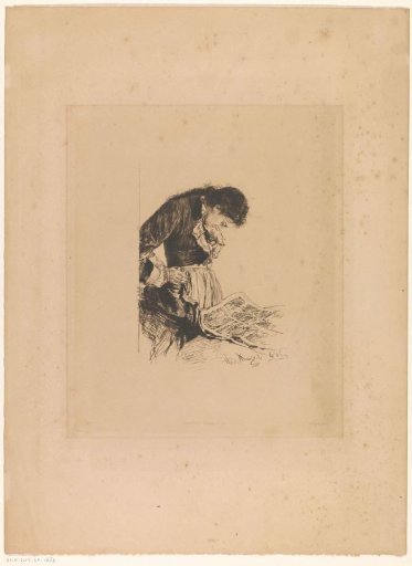 Woman reading the newspaper