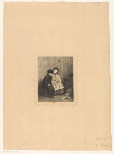 Two children with a children's picture