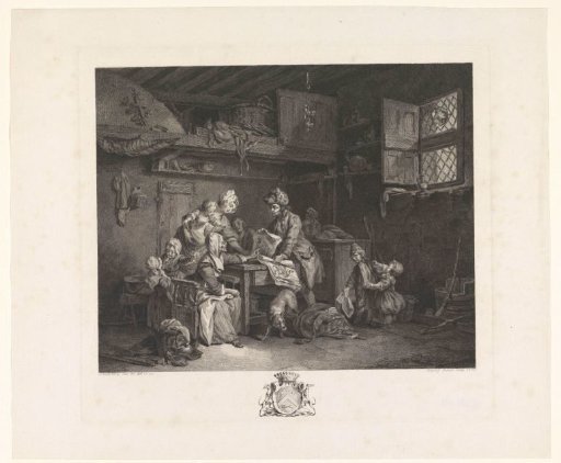 Interior with a traveling print seller