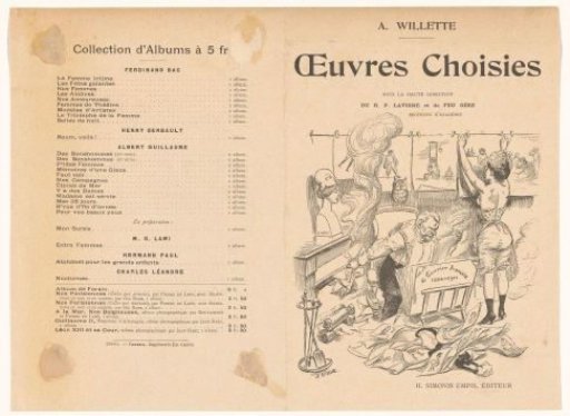 Publisher's prospectus for the Oeuvres Choisies of Adolphe Léon Willette
