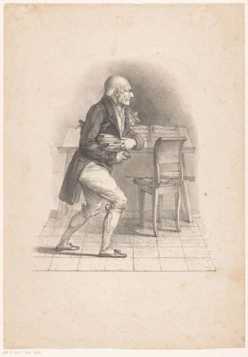 Violist with a stack of books under his arm