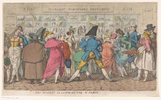 Crowd in Front of the Publisher Aaron Martinet's Shop Window in rue du Coq, Paris