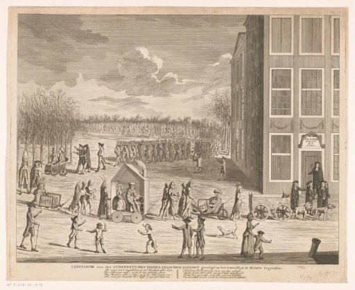 Satirical print on the cessation of publication of the magazine 'Ouderwetsche Nederlandsche patriot', 1781
