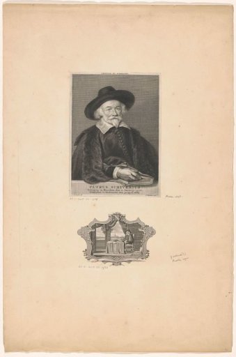 Portrait of Petrus Scriverius behind a writing desk