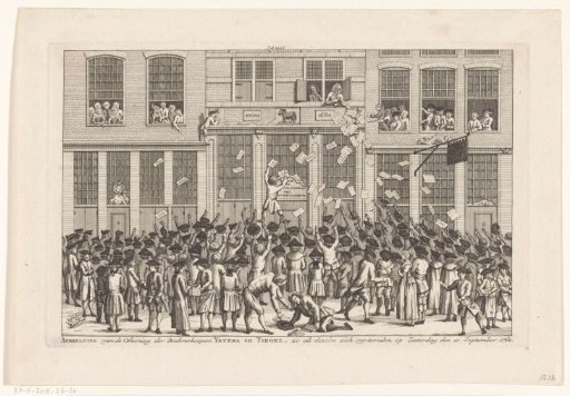 Scattering of a pamphlet by the publishers Yntema & Tiboel, 1768