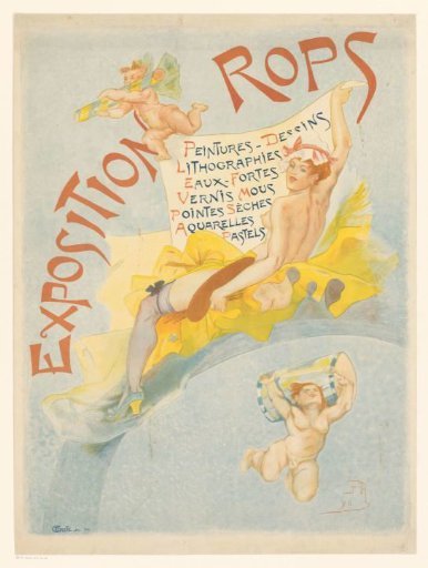 Poster for an exhibition of works by Felicien Rops
