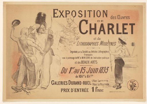 Poster for an exhibition with works by Nicholas Toussaint Charlet